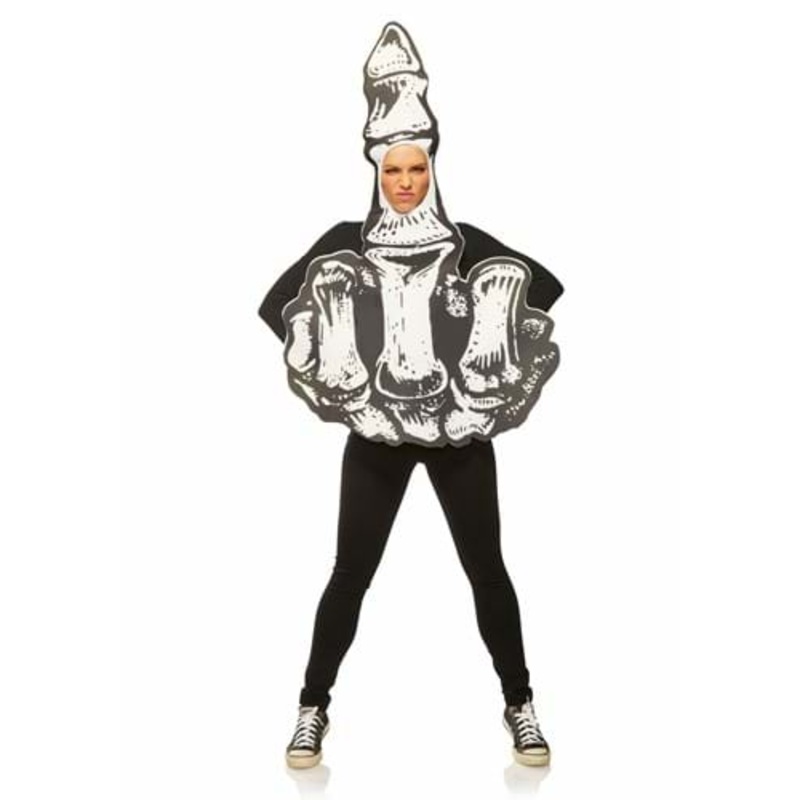 Skeleton Middle Finger Costume for Adults Standard