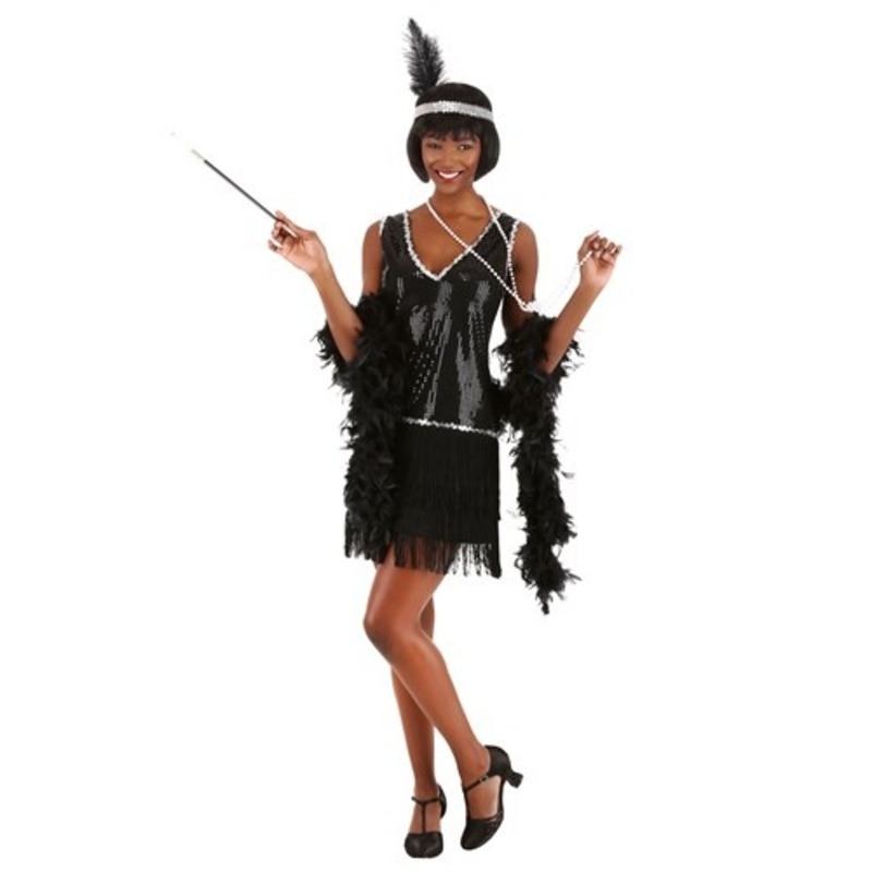 Women's Onyx Flapper Costume Dress Small