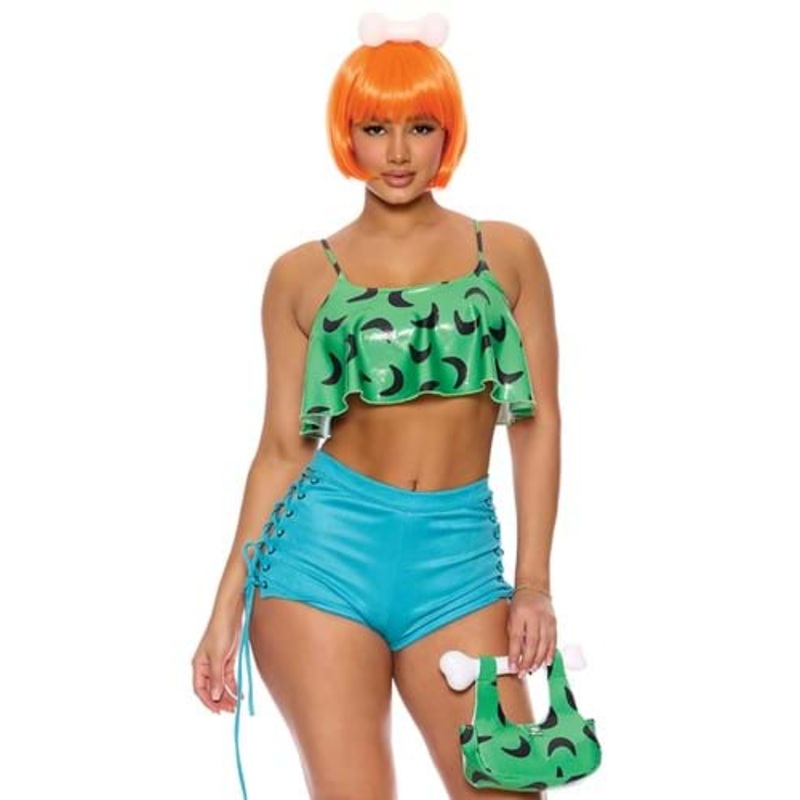 4 Piece Flirty Bedrock Pebbles Costume for Women X-Small/Small