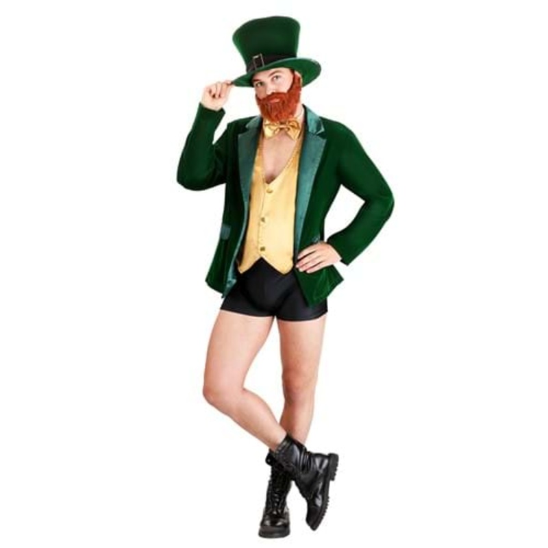 Men's Gold and Green Leprechaun Costume Medium