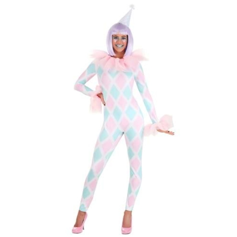Pastel Women's Diamond Clown Costume Small