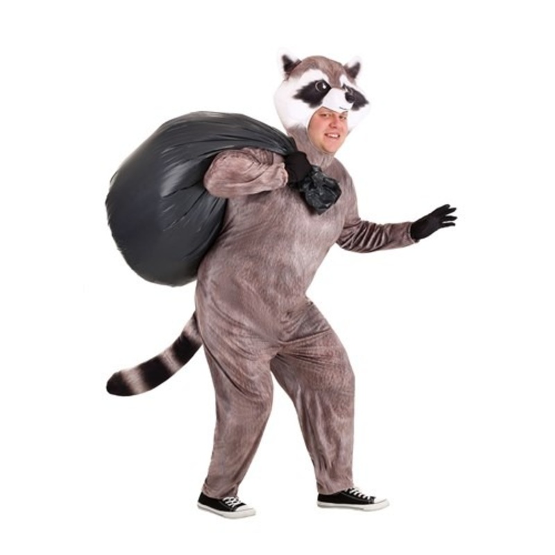 Plus Size Realistic Raccoon Costume for Adults 2X