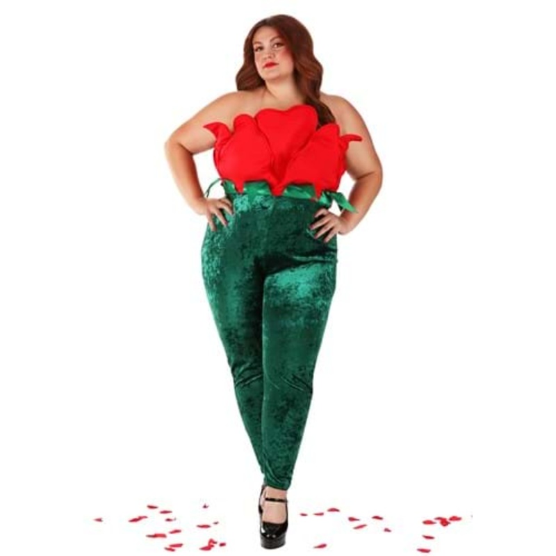 Plus Size Red Rose Women's Costume 1X