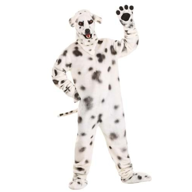 Dalmatian Mascot Suit With Mouth Mover Mask for Adults Standard