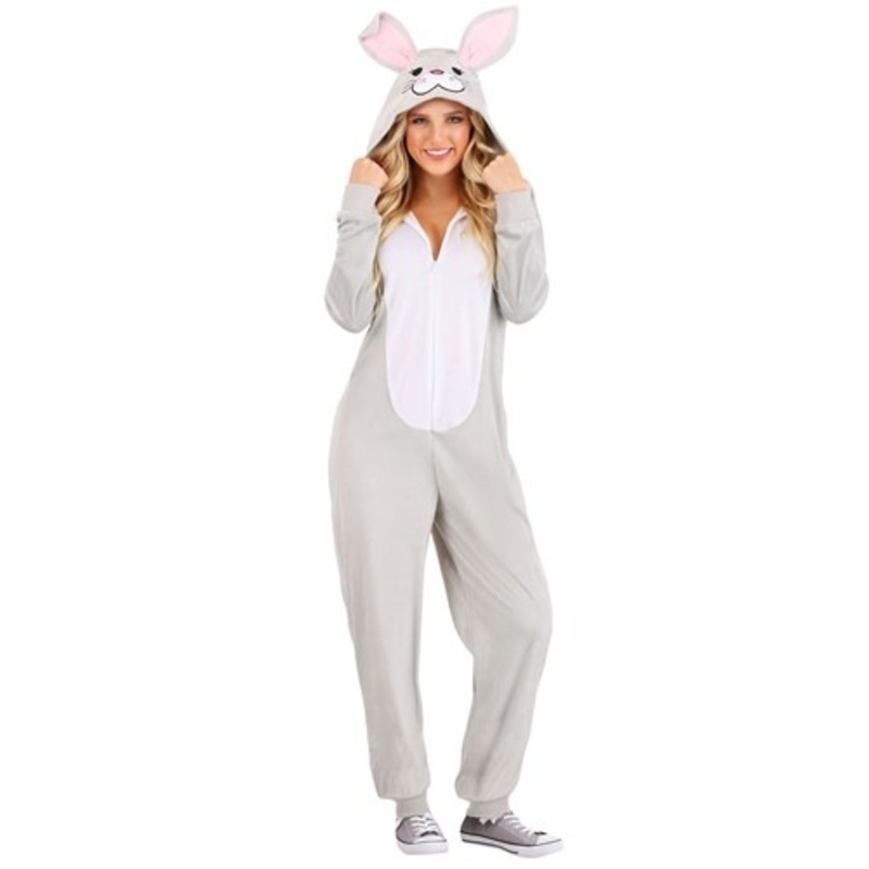 Funny Bunny Adult Onesie Costume Small