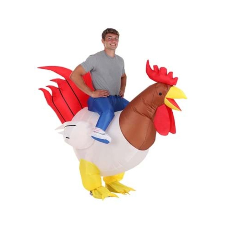 Inflatable Ride-On Adult Rooster Costume Standard