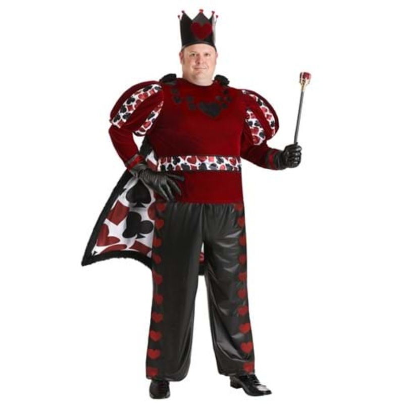 Men's Plus Size Dark King of Hearts Costume 2X