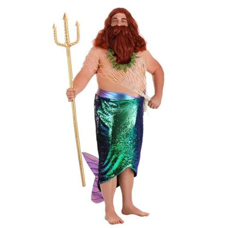 Men's Plus Size Salty Merman Costume 2X