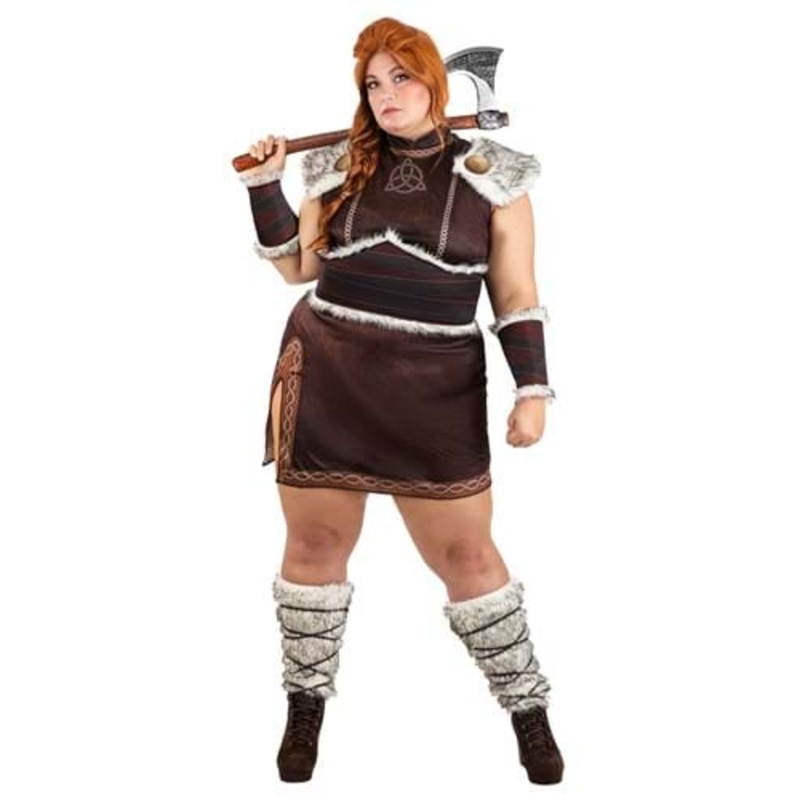 Plus Size Deluxe Victorious Viking Costume for Women 1X