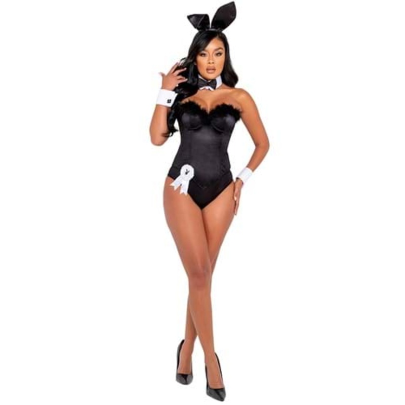 Women's Playboy Black Boudoir Bunny Costume Small