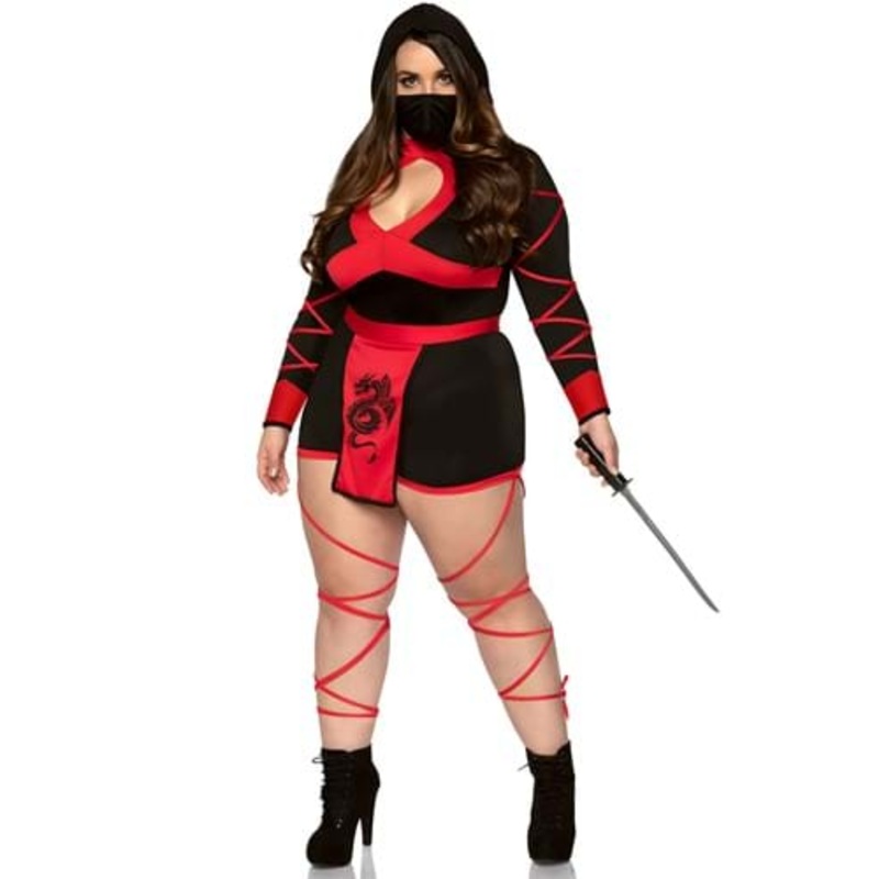 Womens Plus Size Dragon Ninja Costume 3X/4X