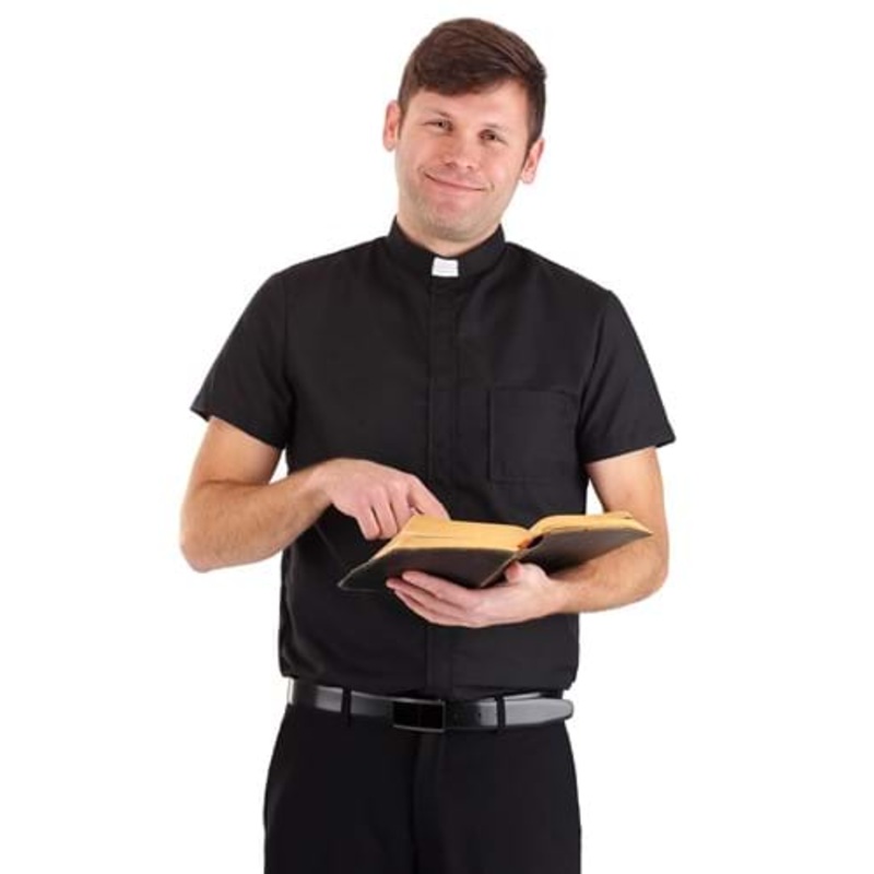 Classic Priest Costume Shirt for Men Small