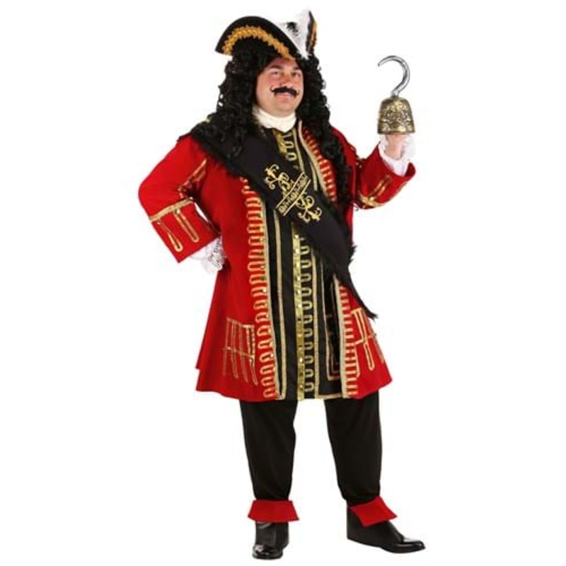 Plus Size Elite Captain Hook Costume for Men 2X