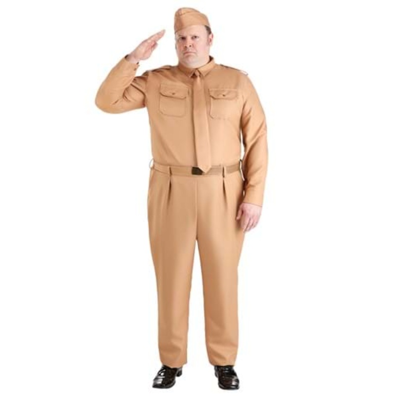 Plus Size WW2 Army Men's Costume 2X