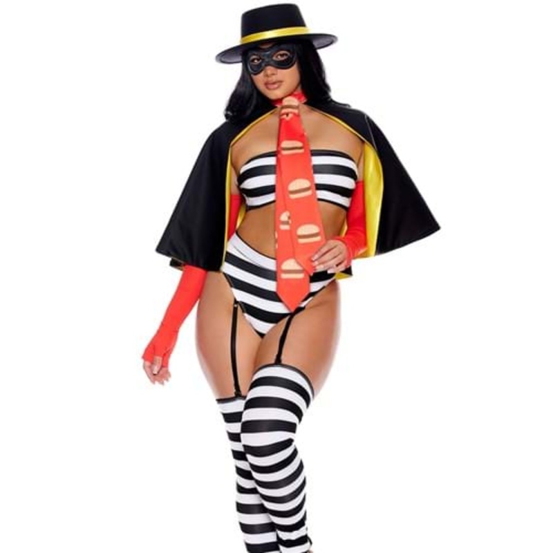 Sexy Burger Burglar Costume for Women X-Small/Small
