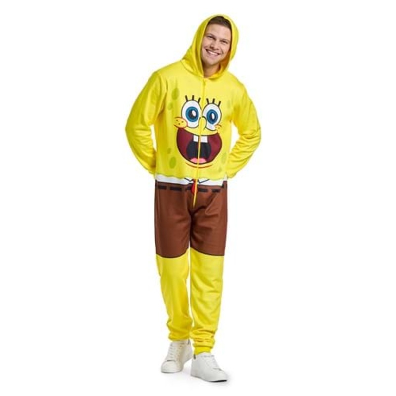 SpongeBob SquarePants Costume SpongeBob Onesie for Adults Small