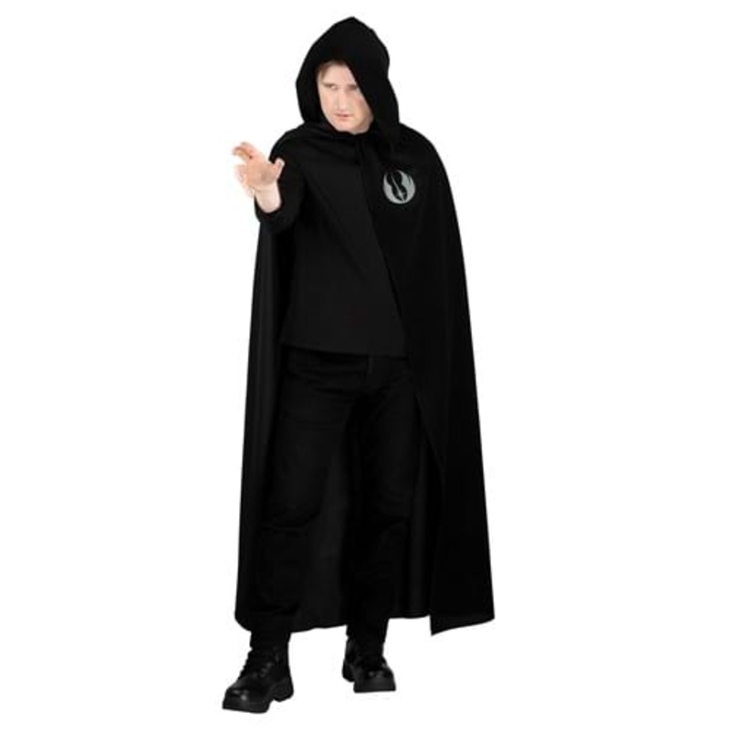 Star Wars Luke Skywalker Black Hooded Robe Costume for Men Large
