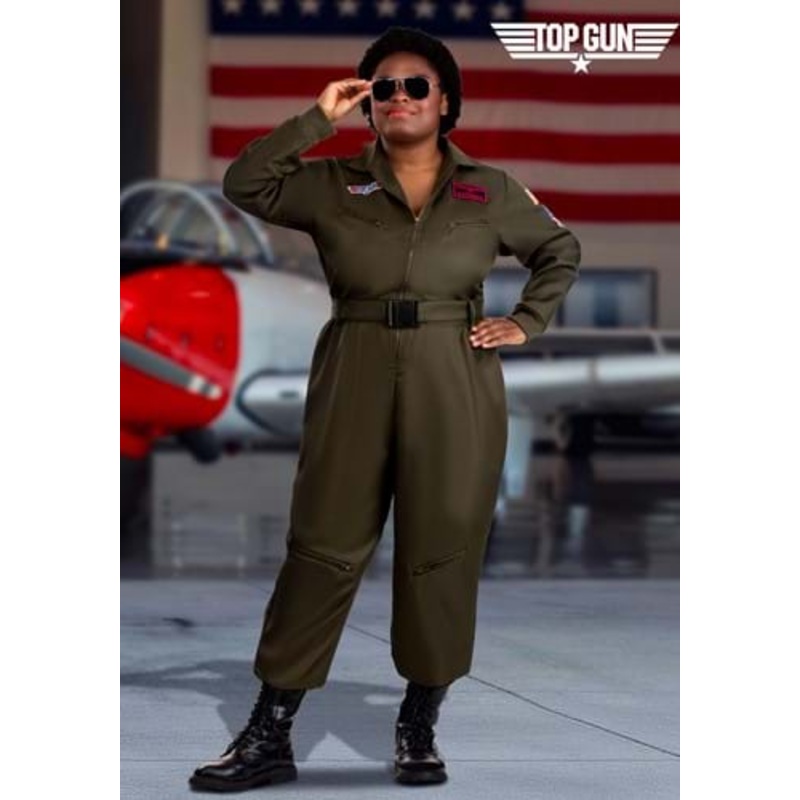 Women's Plus Size Flight Suit Top Gun Costume 1X