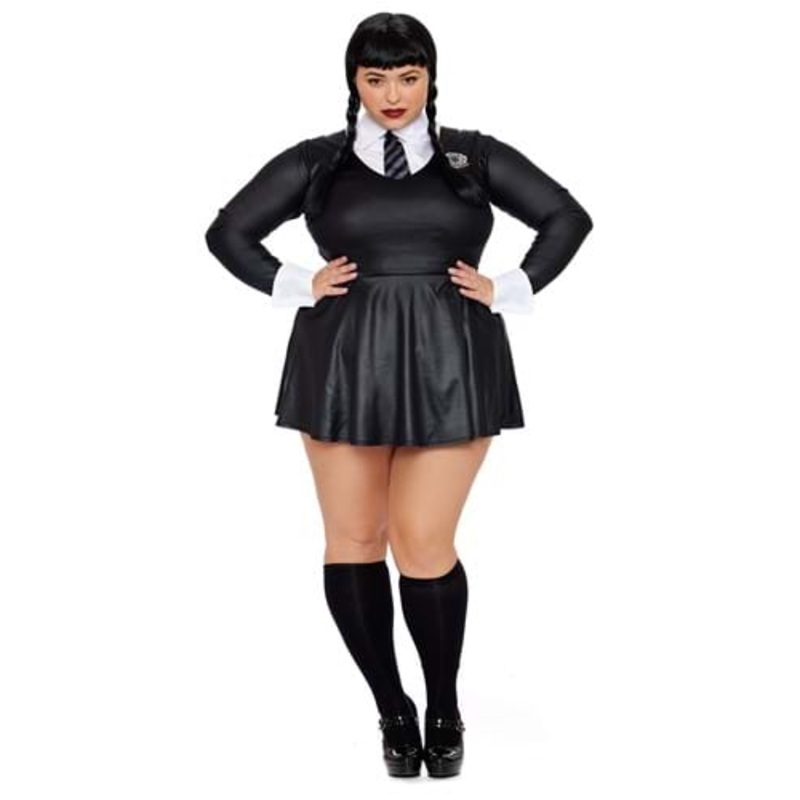 Women's Plus Size Gothic Academy School Girl Costume 1X