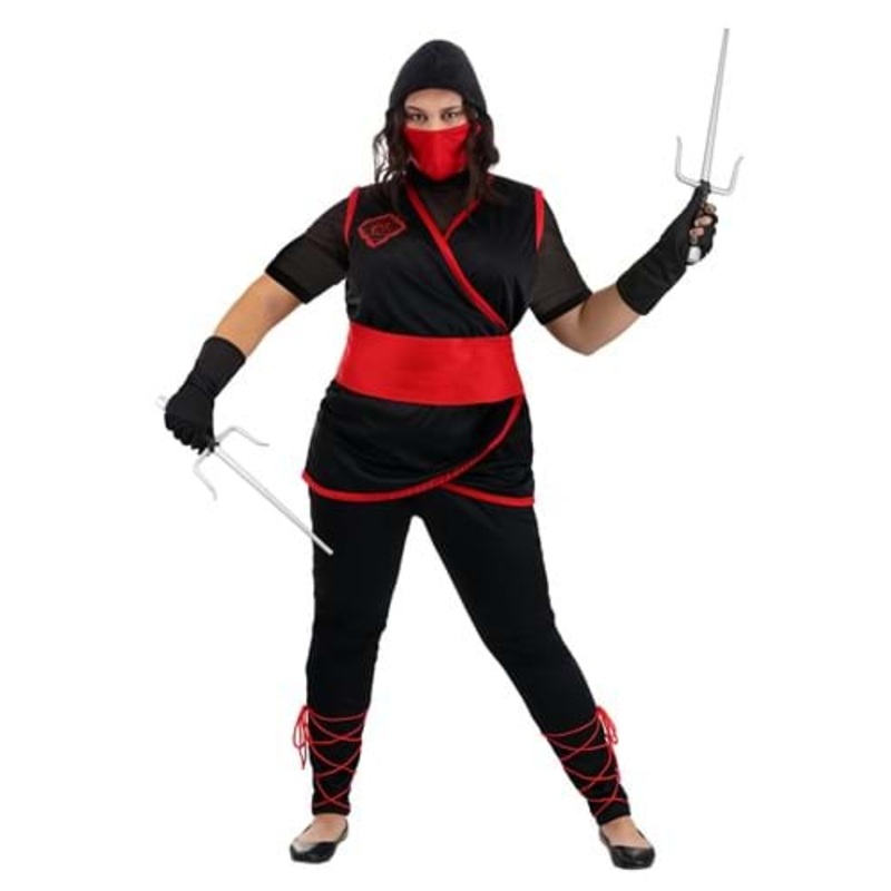 Women's Plus Size Stealth Ninja Costume 1X