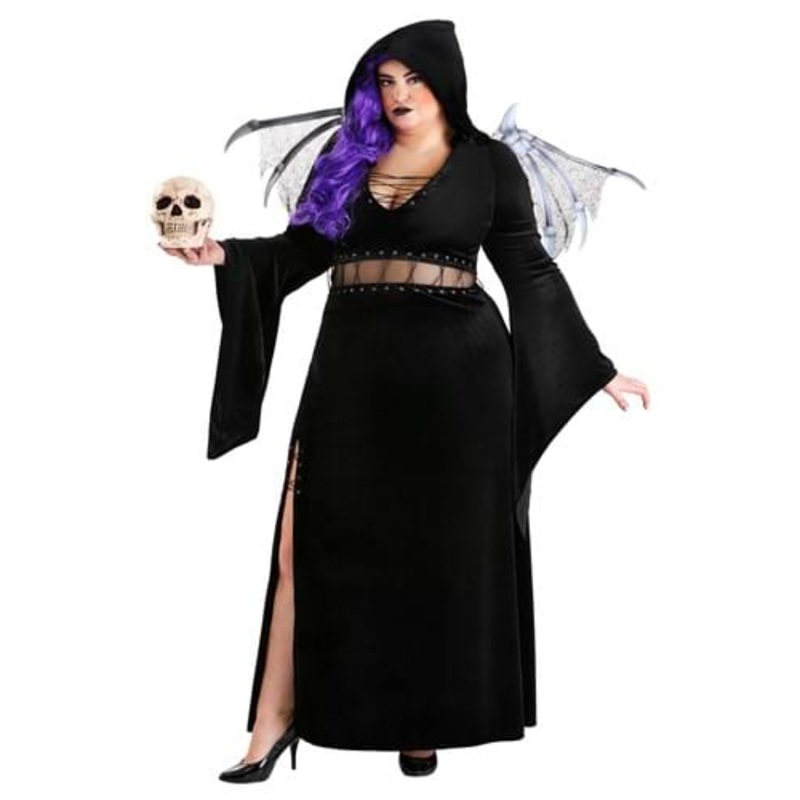 Women's Plus Size Winged Reaper Costume 1X