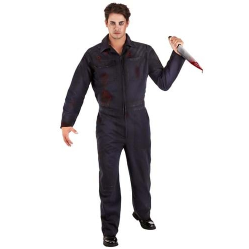 Deluxe Blue Mechanic Coveralls Costume for Adults Small