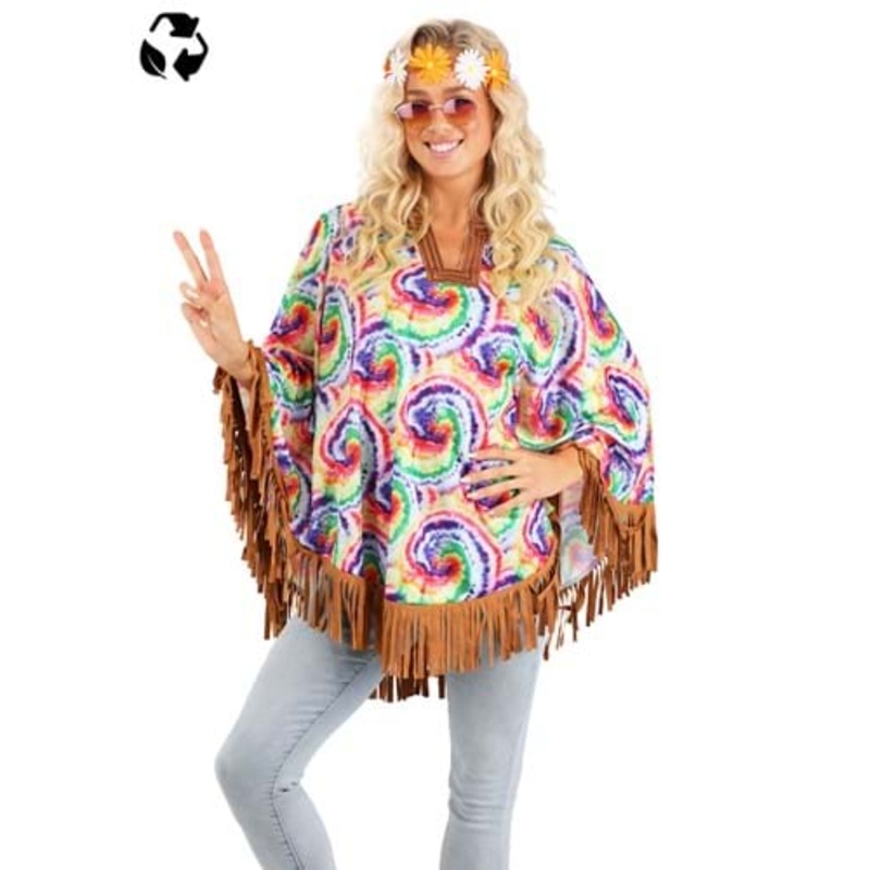 Hippie Poncho Sustainable Materials Costume for Adults