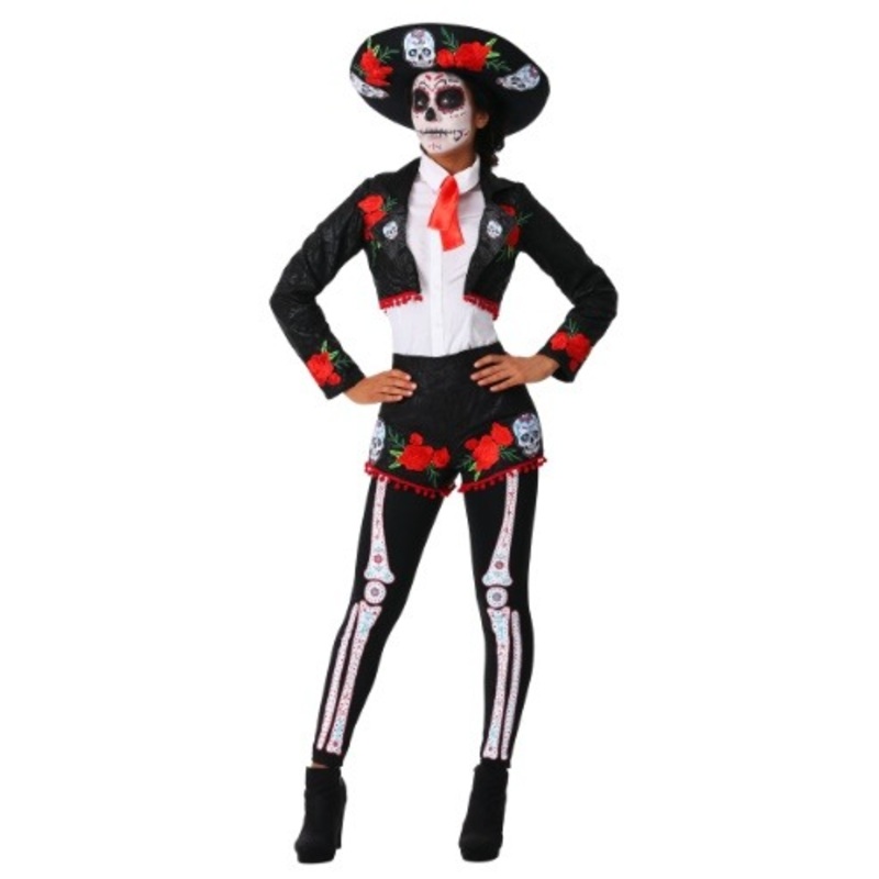 Women's Day of the Dead Mariachi Costume Small