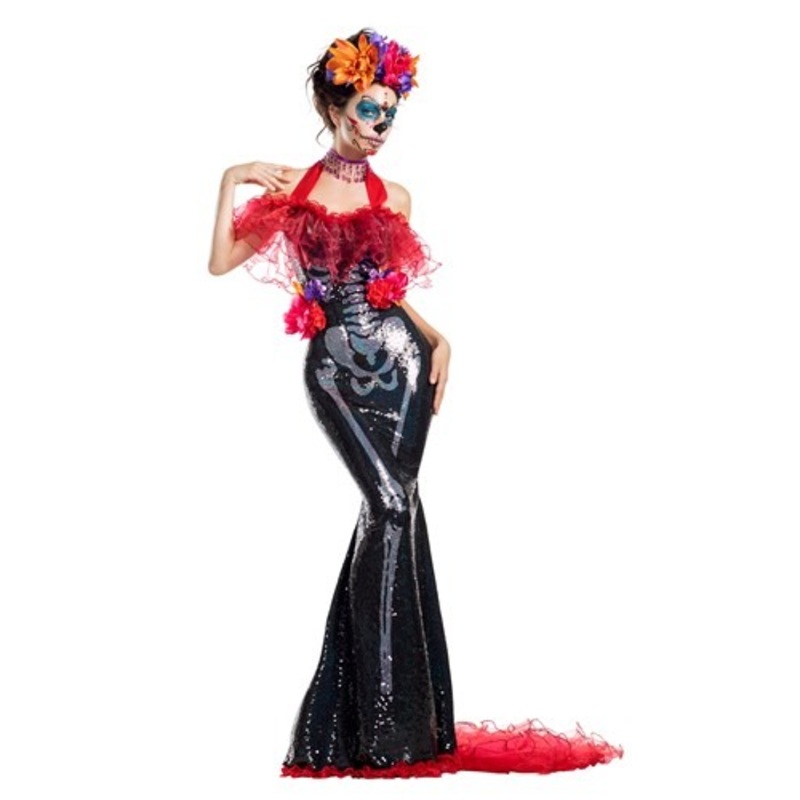 Women's Glamour Muerta Day of the Dead Costume Small