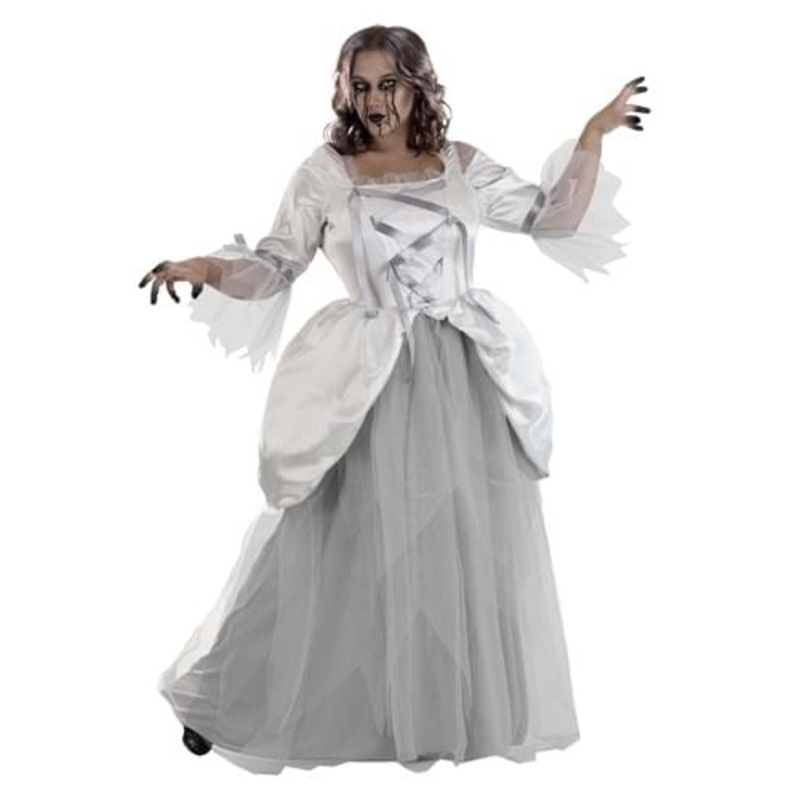 Women's Plus Size 18th Century Ghost Costume Dress 1X