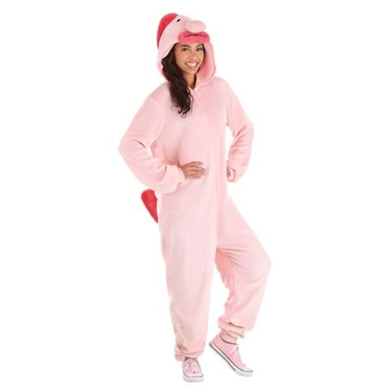 Adult Pink Blob Fish Onesie Costume Small