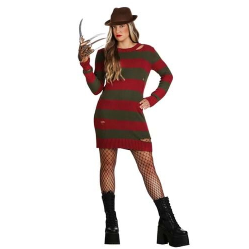 Distressed Nightmare on Elm Street Women's Sweater Dress X-Small