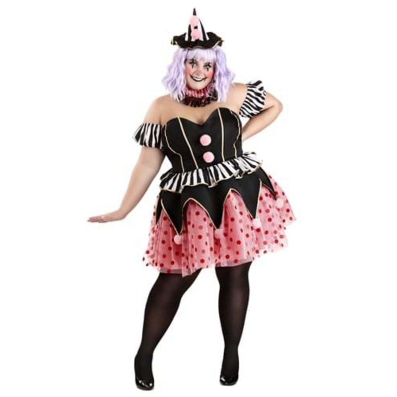 Plus Size Cupcake Clown Women's Costume 1X