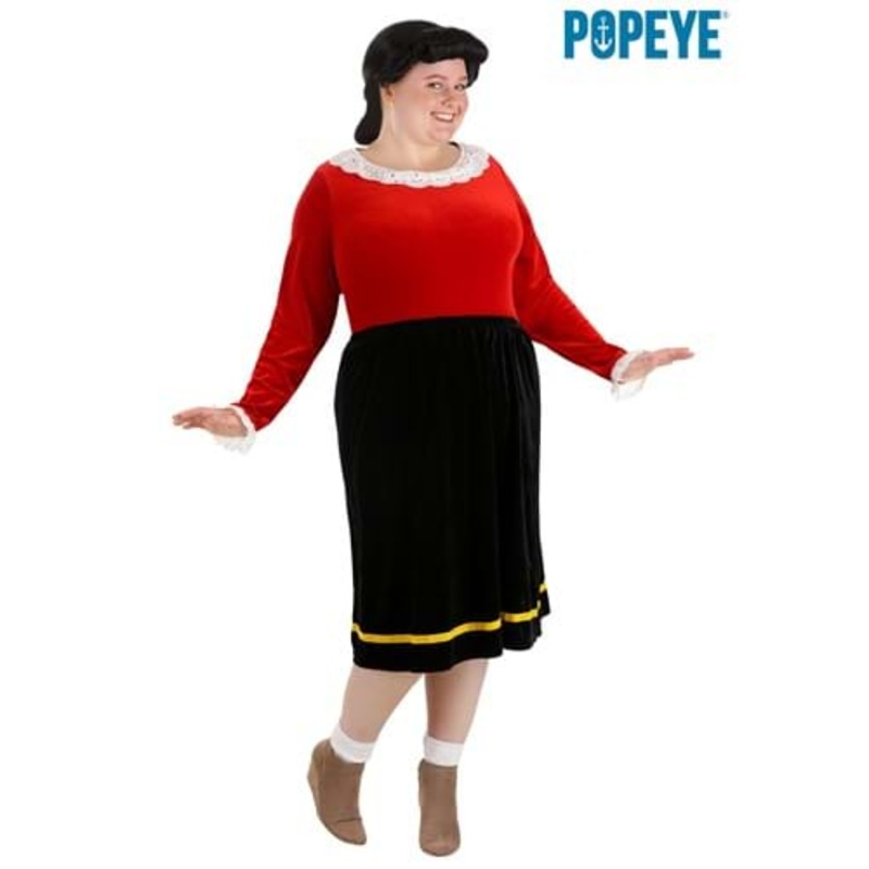Plus Size Deluxe Olive Oyl Costume Dress for Women 1X