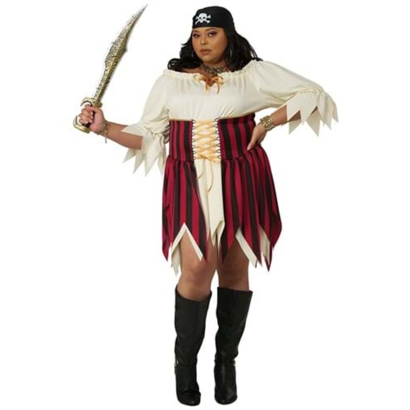 Plus Size Sultry Sea Pirate Costume for Women 1X