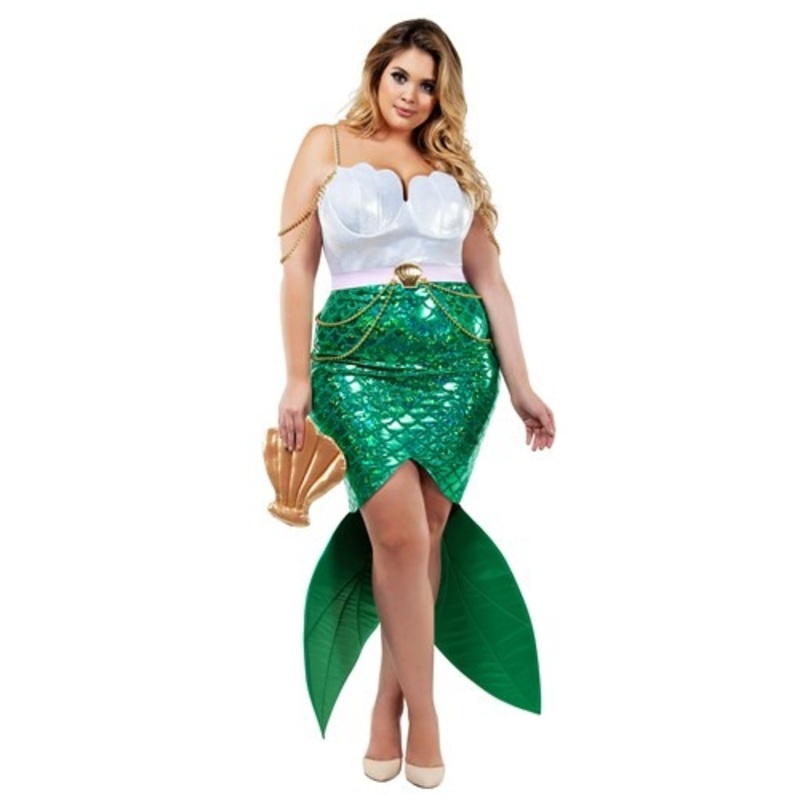 Plus Size Women's Alluring Sea Siren Mermaid Costume 1X