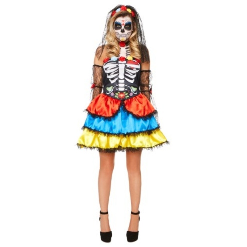 Women's Day of the Dead Senorita Costume Small