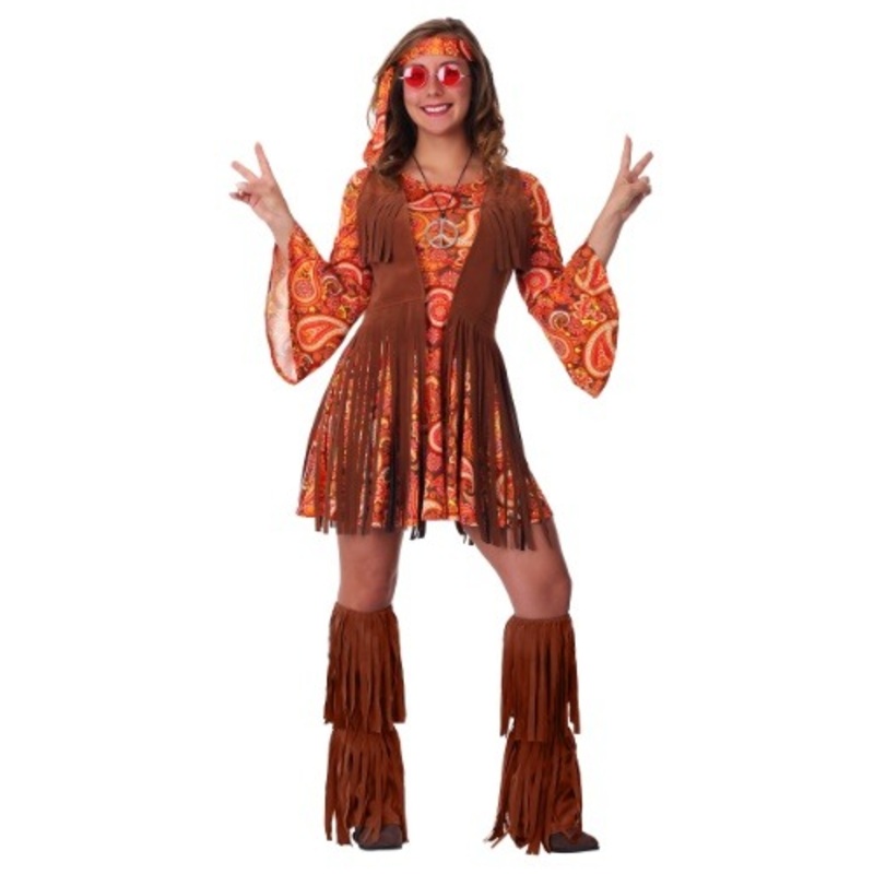 Women's Fringe Hippie Costume Small