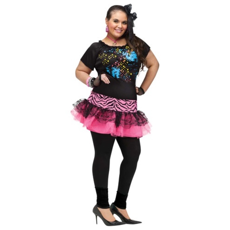 Women's Plus Size 80s Pop Party Costume Plus