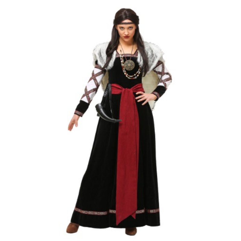 Women's Plus Size Dark Viking Costume Dress 1X