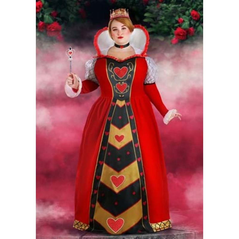 Women's Plus Size Premium Queen of Hearts Costume 1X