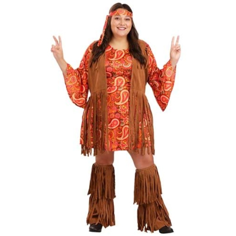 Plus Size Fringe Hippie Women's Costume 1X