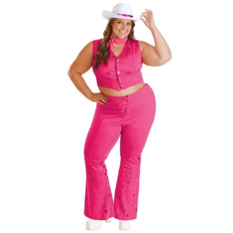 Plus Size Pink Retro Cowgirl Women's Costume 1X