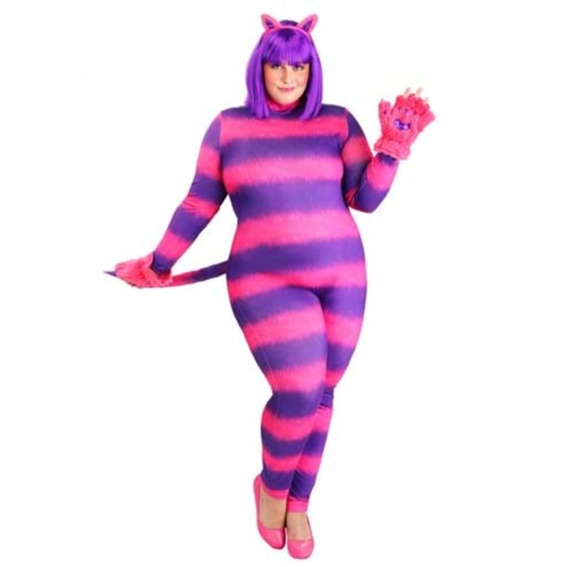 Plus Size Sexy Cheshire Cat Bodysuit Women's Costume 1X