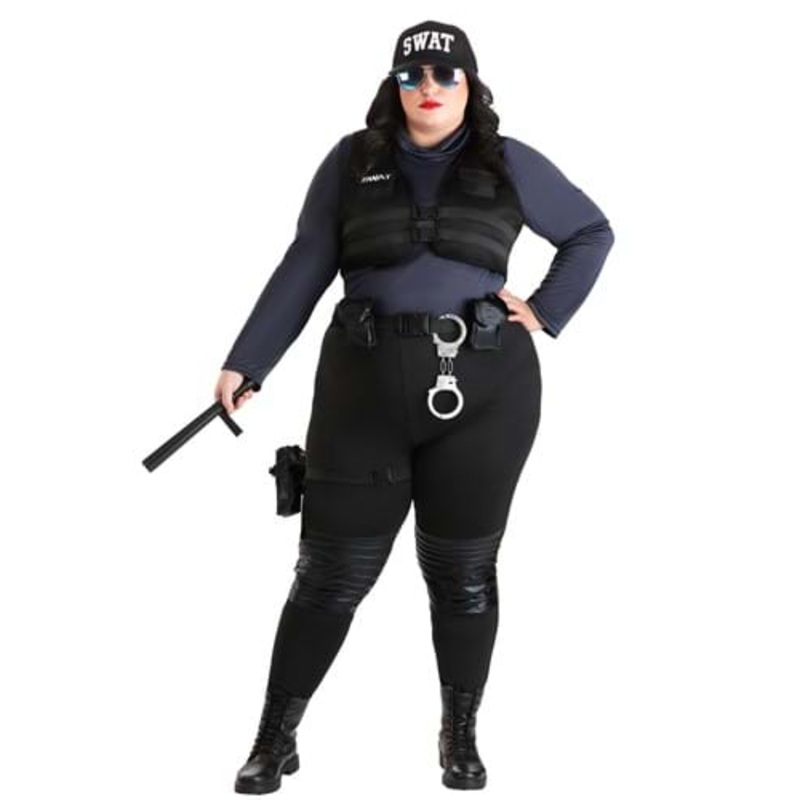 Plus Size Women's SWAT Babe Costume 1X