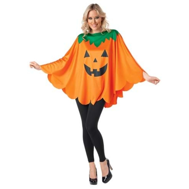 Pumpkin Poncho Costume for Adults Standard