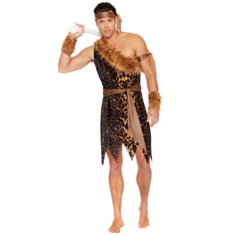 Sexy Muscle Caveman Costume for Men Medium
