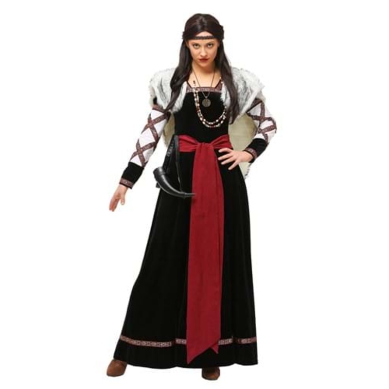 Women's Dark Viking Dress Costume Small