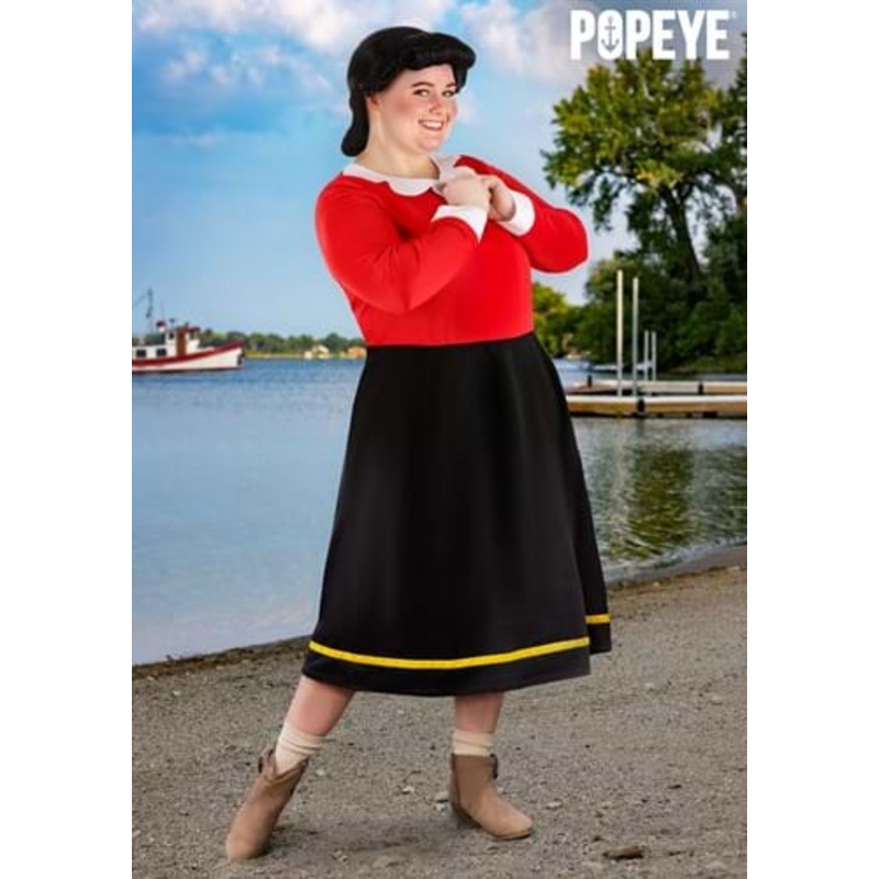 Women's Plus Size Olive Oyl Costume Dress 1X