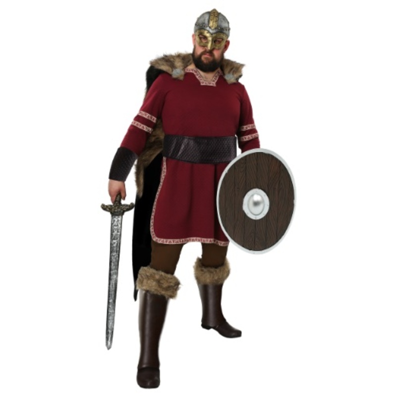 Burgundy Viking Costume for Men Small